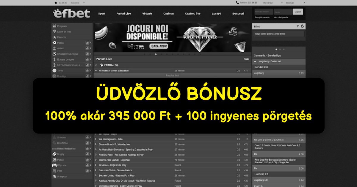 Efbet Casino Magyarország - Top Online Slotok & Üdvözlő Bónusz