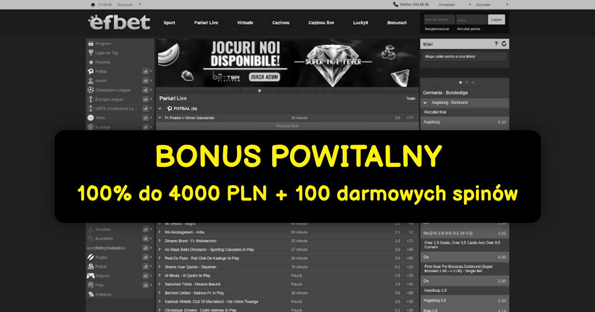Efbet Casino Polska - Najlepsze Sloty Online & Bonus Powitalny